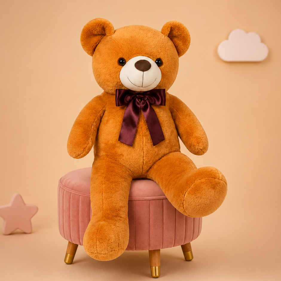 ToyTales Wolly Bear Teddy Soft Toy | Plushie Stuffed Animal Toys | Birthday Gift for Kids | Brown | 95cm