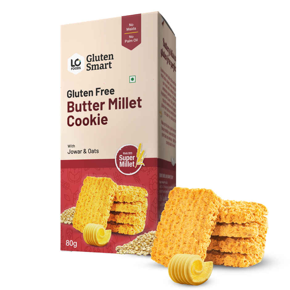 Lo Foods Gluten Free Butter Millet Cookies Biscuit |No Maida