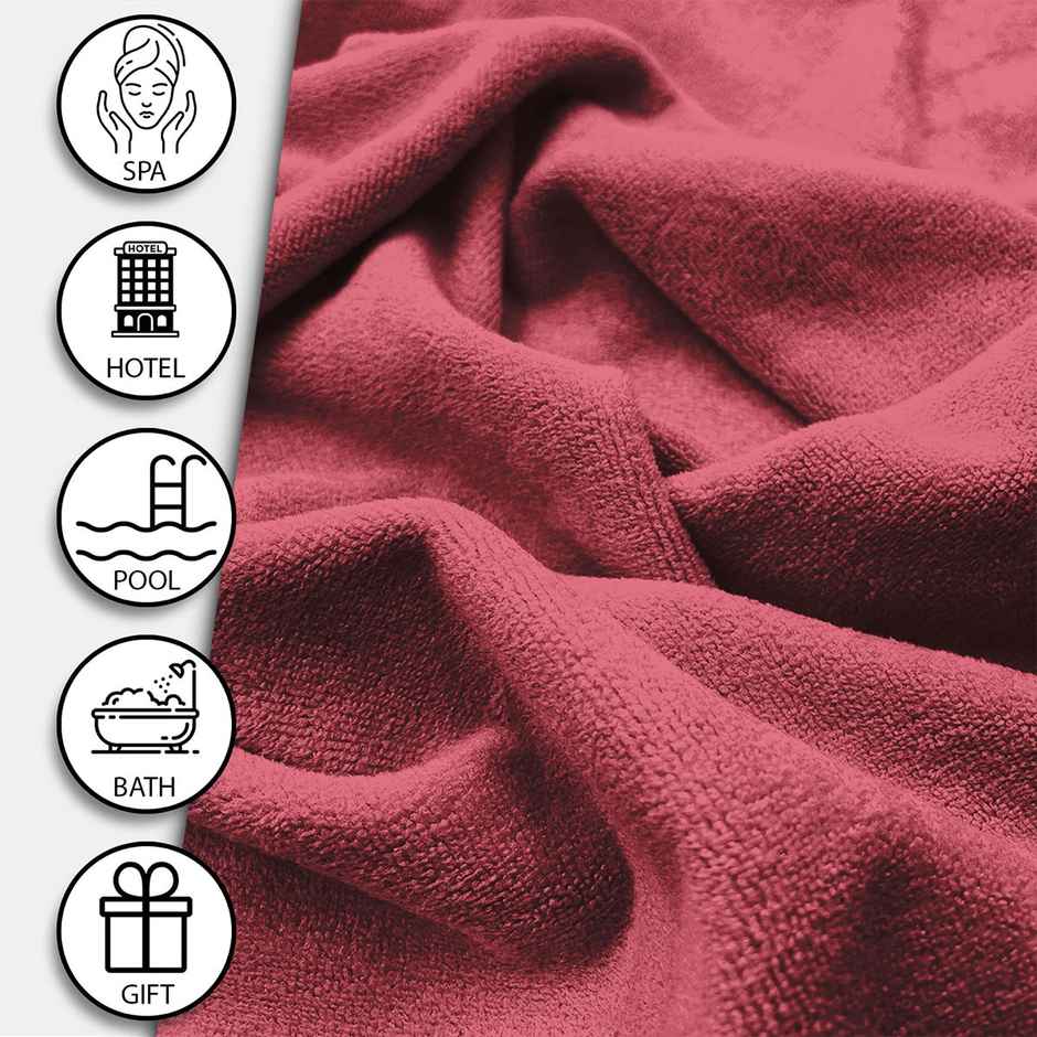 Sassoon Microfiber Large Bath Towel | Crimson | 70 x 145 cm