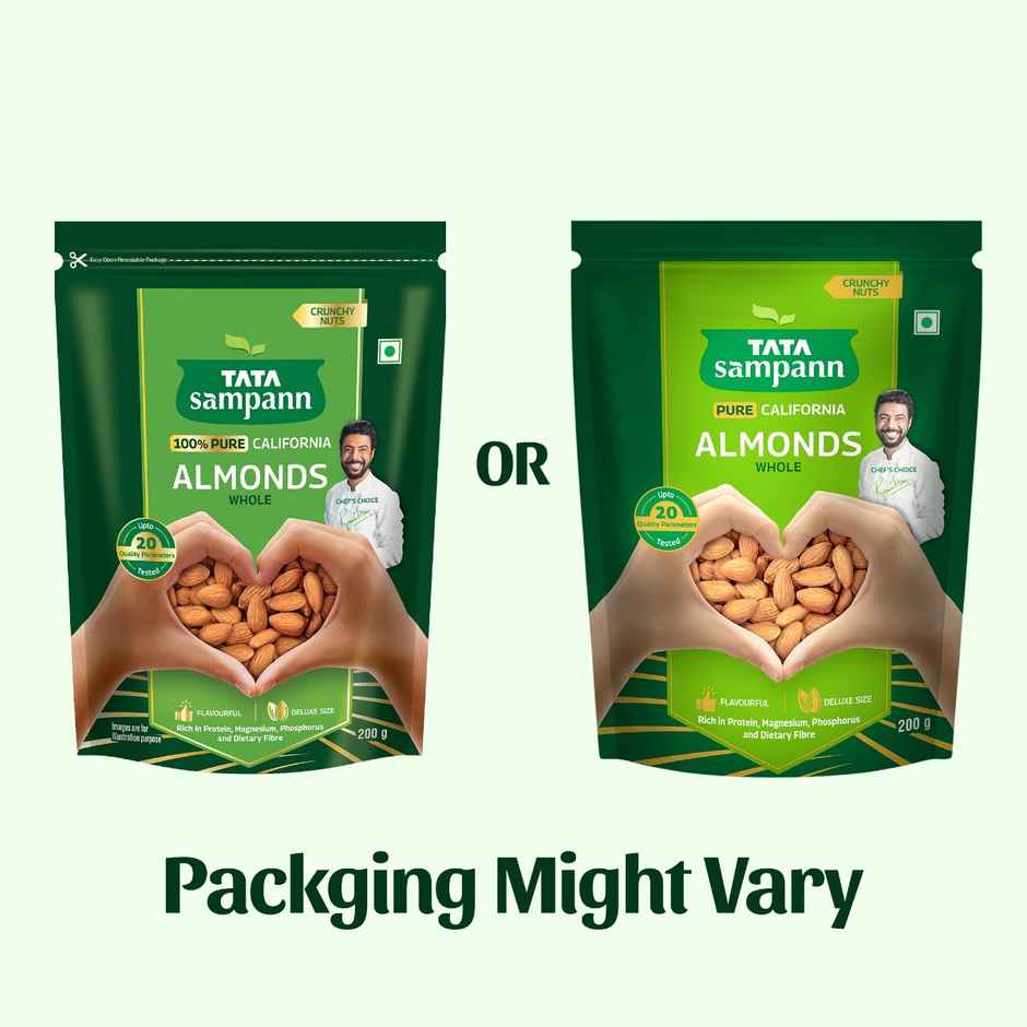 Tata Sampann Totally Pure California Almonds/Badam Giri | Whole Premium Quality