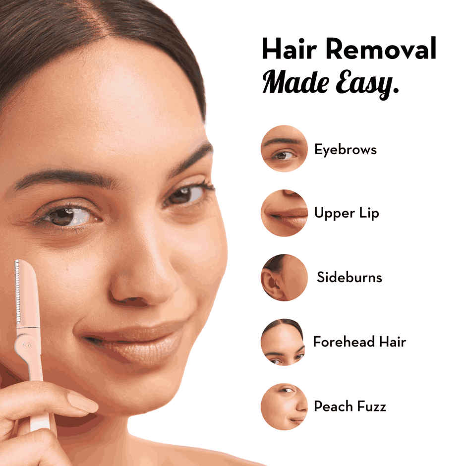 Plush Foldable Face Razor For Women Easy, Painless & Gentle On Skin Facial Hair Removal