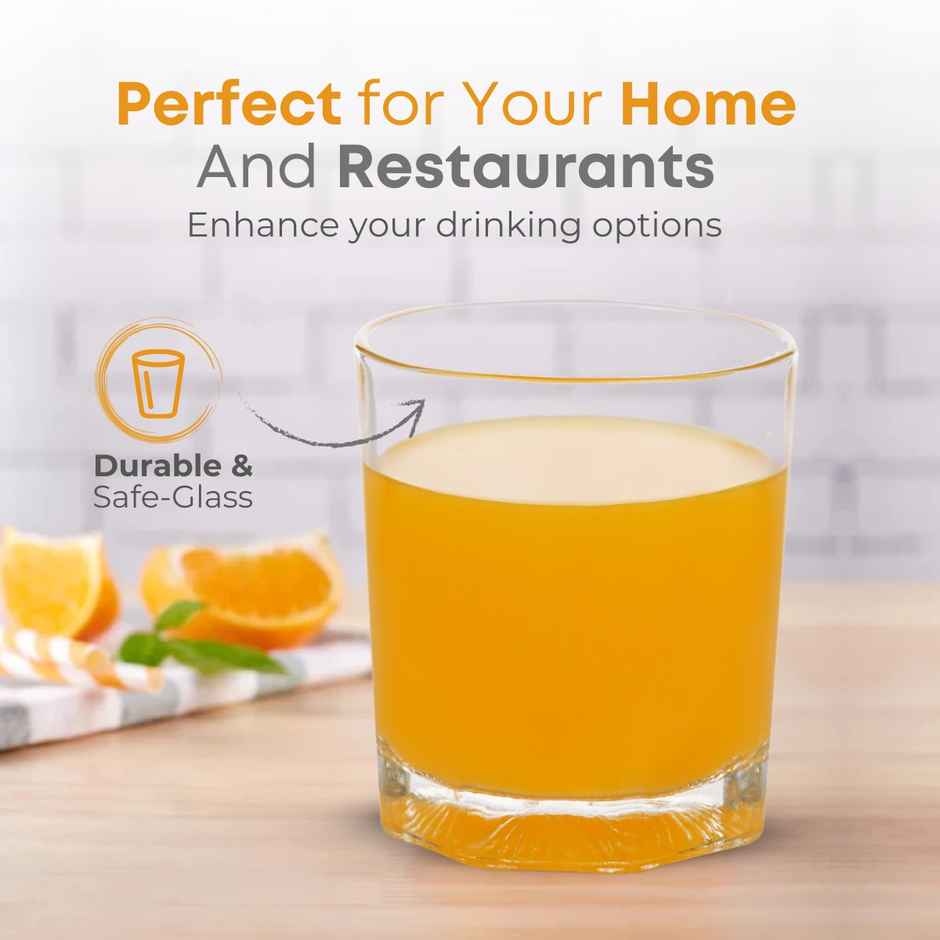 Yera Premium 260 ml Whisky Tumblers Set 6 pcs | Durable Glassware