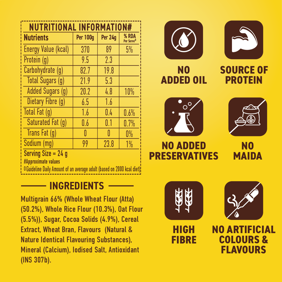 Bagrry's Choco+ With 0% Maida & 3 Great Grains Flakes(Oats,Whole Wheat,Rice) 1 KG 