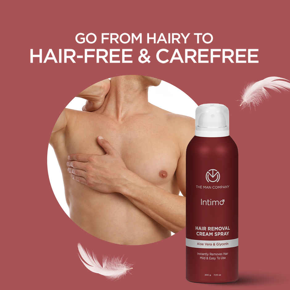 The Man Company Intimo Hair Removal Spray cream Spray (200 gm) I Contains aloevera & glycerin I for Men & Women |mild & easy to use