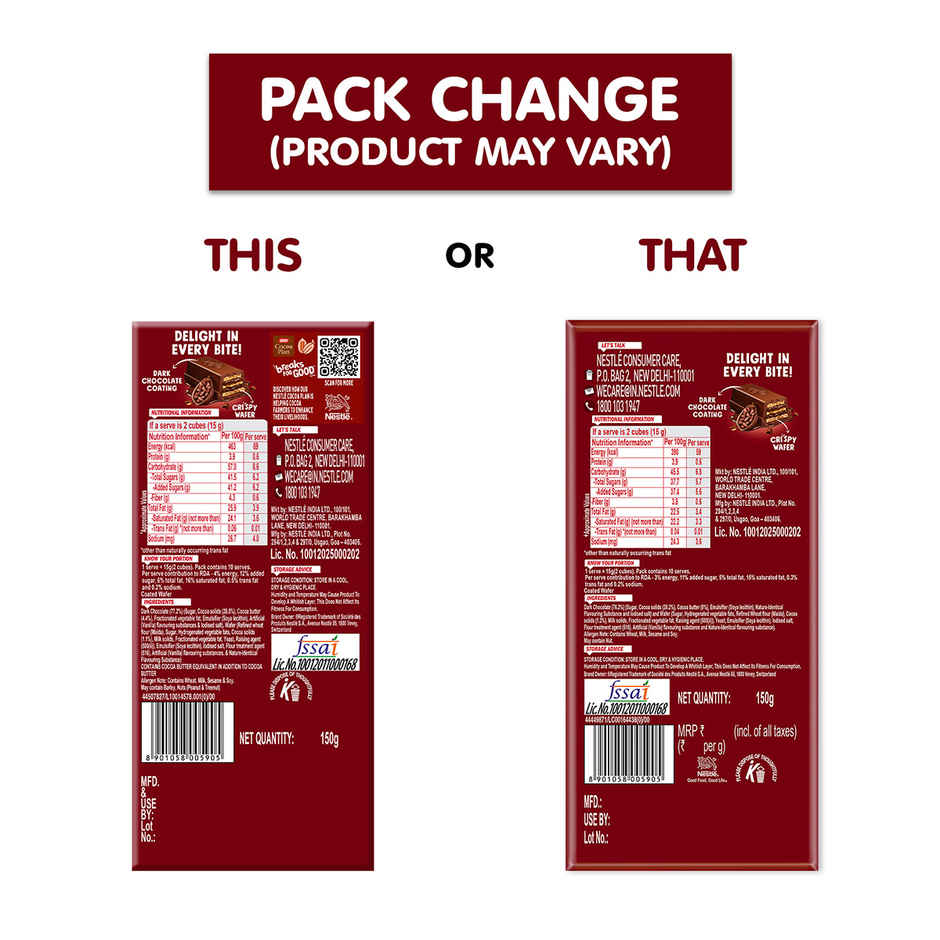 Nestle KitKat Delights Dark Choco Coated Wafer Chocolate Bar