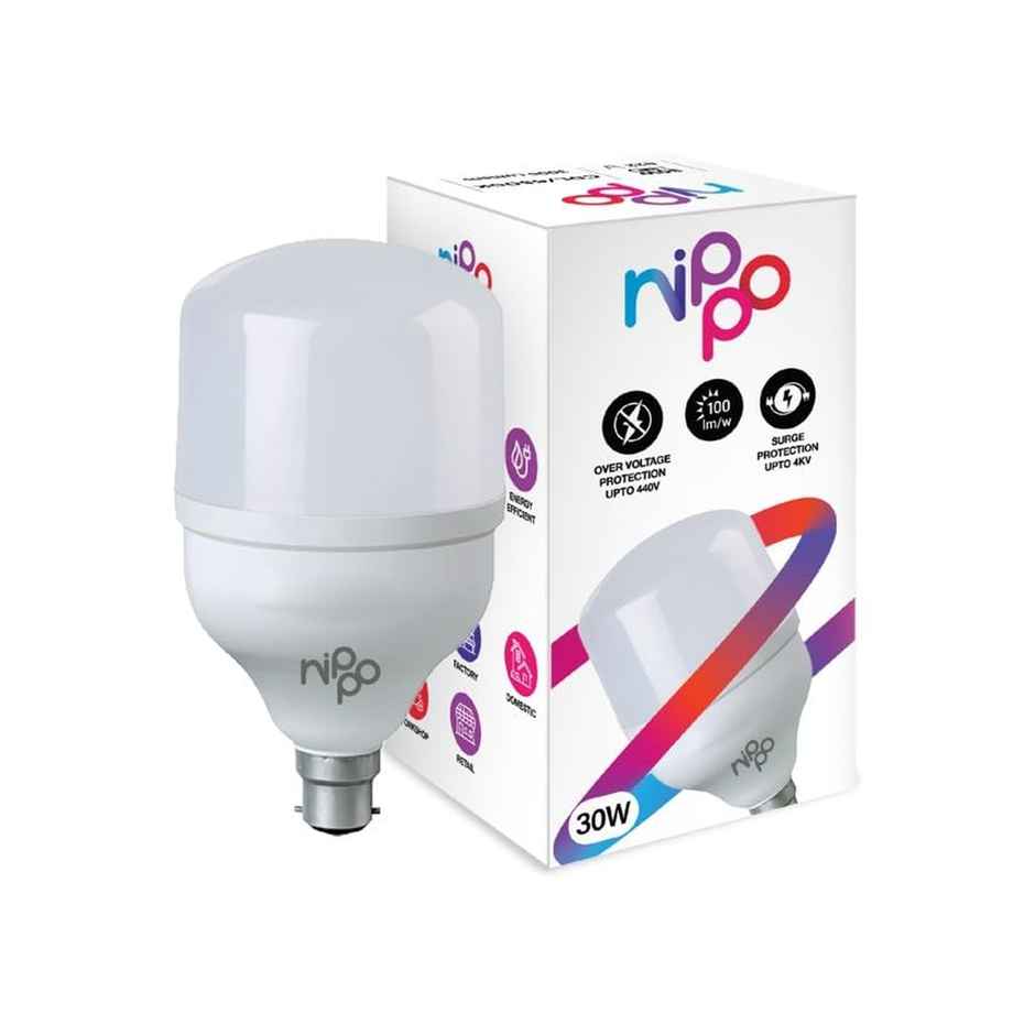Nippo 30W LED Bulb Cool Day Light | 22 | Voltage Surge Protection | NPB30W | B22 Base Holder