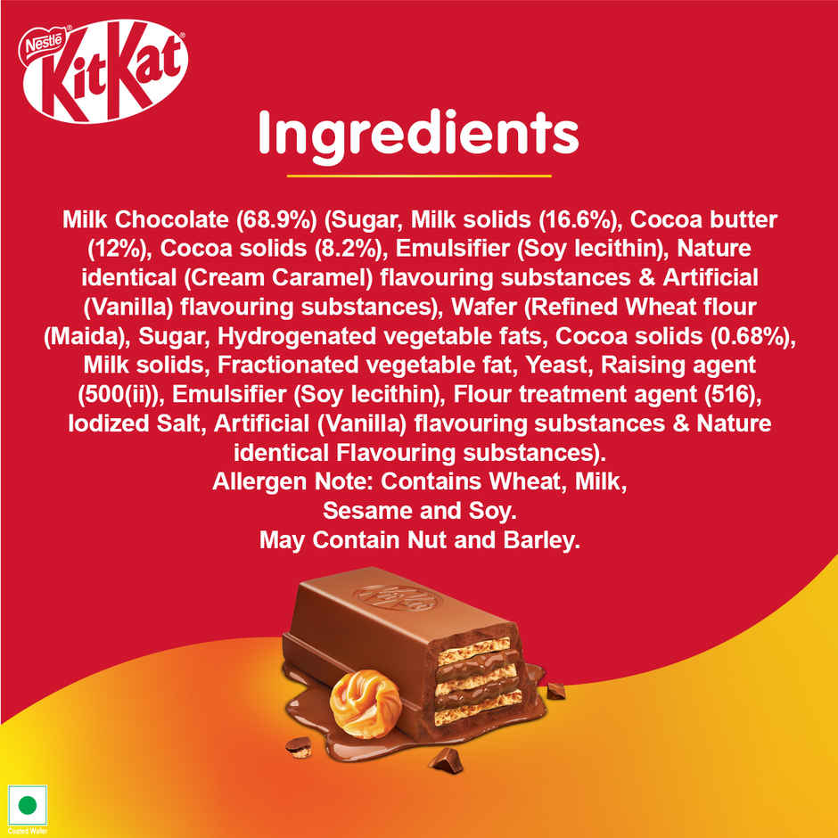 Nestle KitKat Delights Caramel Choco Coated Wafer Chocolate Bar