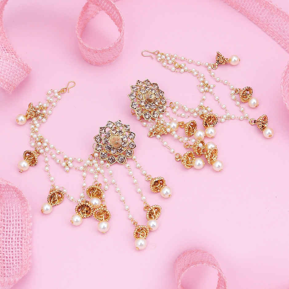 Sukkhi Attractive Gold Plated Bahubali Inspired Long Chain Jhumki Earrings For Women