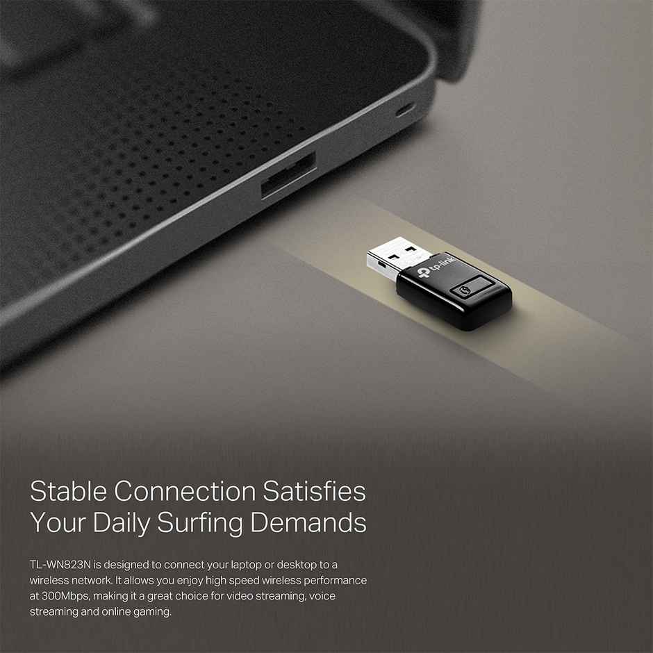 TP-Link TL-WN823N 300Mbps Mini Wireless Network USB Adapter for PC Desktop Laptop - Black