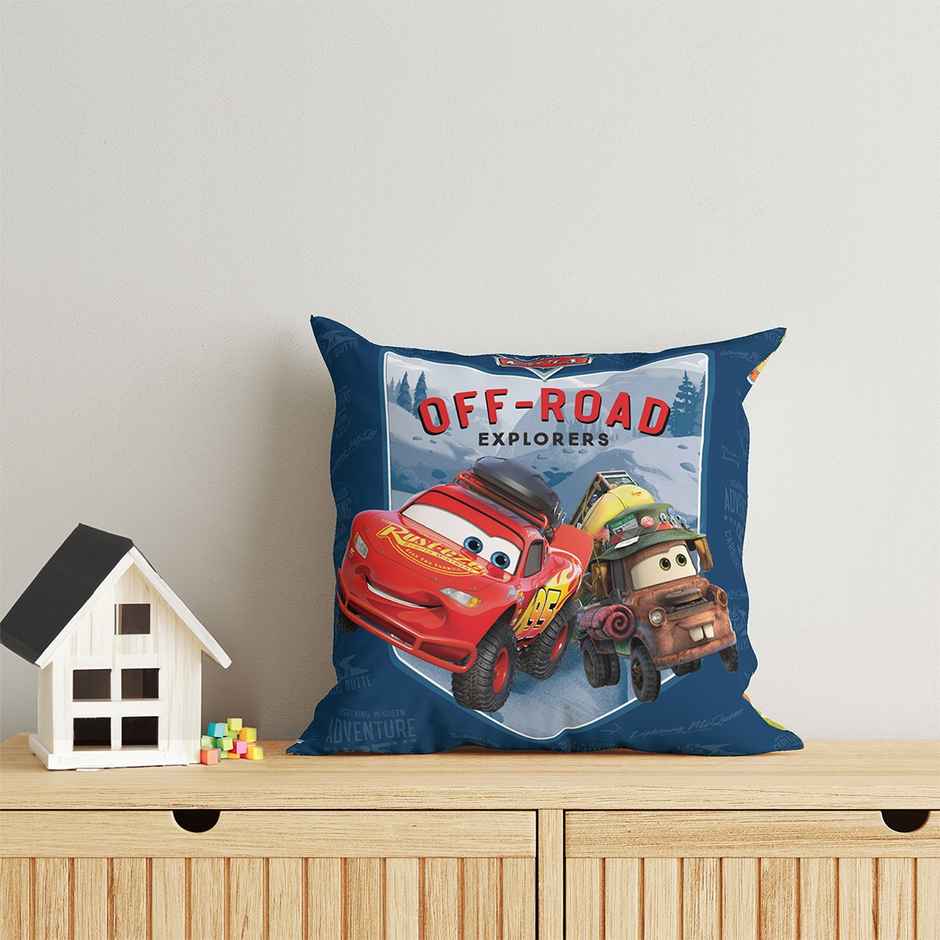 Sassoon Disney Pixar Cars Reversible Printed Filled Cushion | Blue | 40 x 40 cm