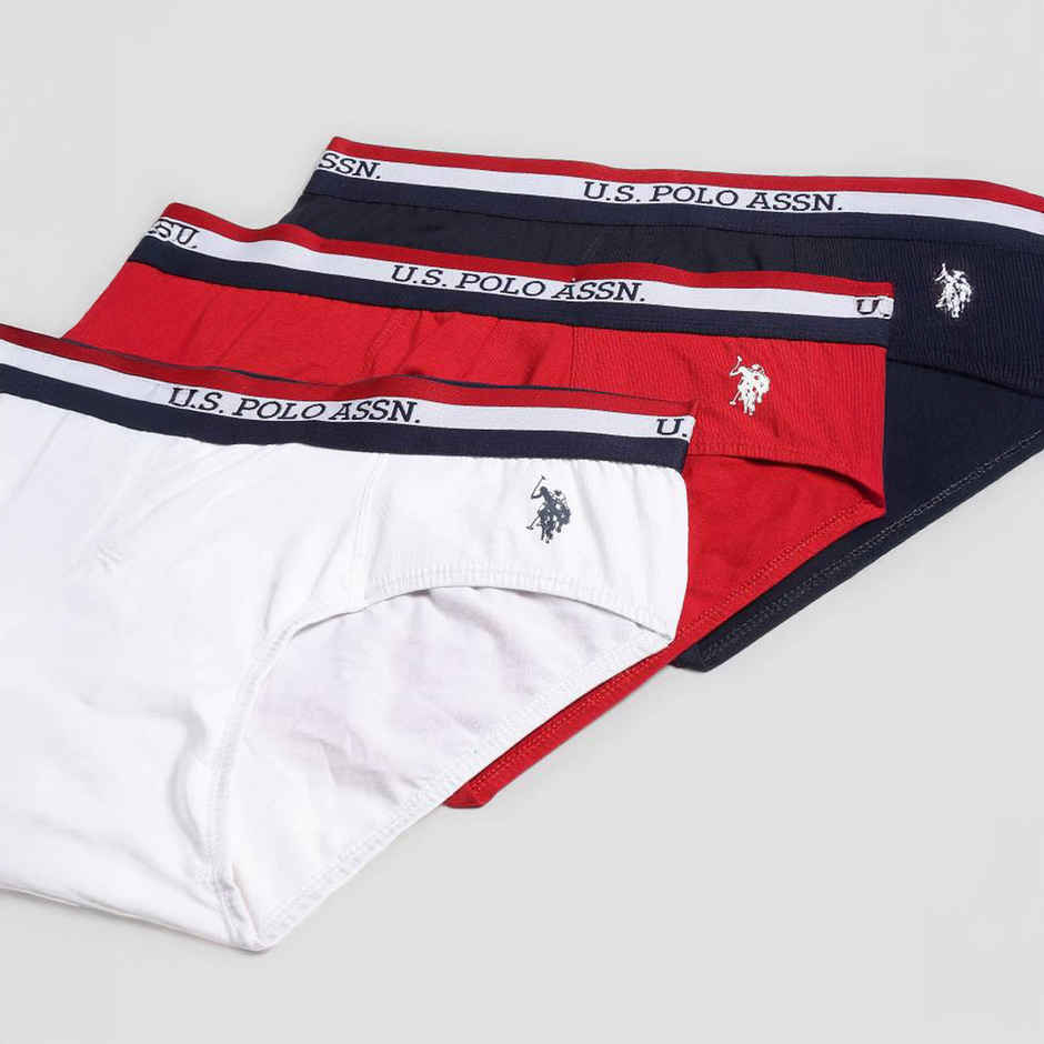 U.S. Polo Assn. | Underwear Pack of 3 | S | Briefs | EB002 | Red, Navy And White