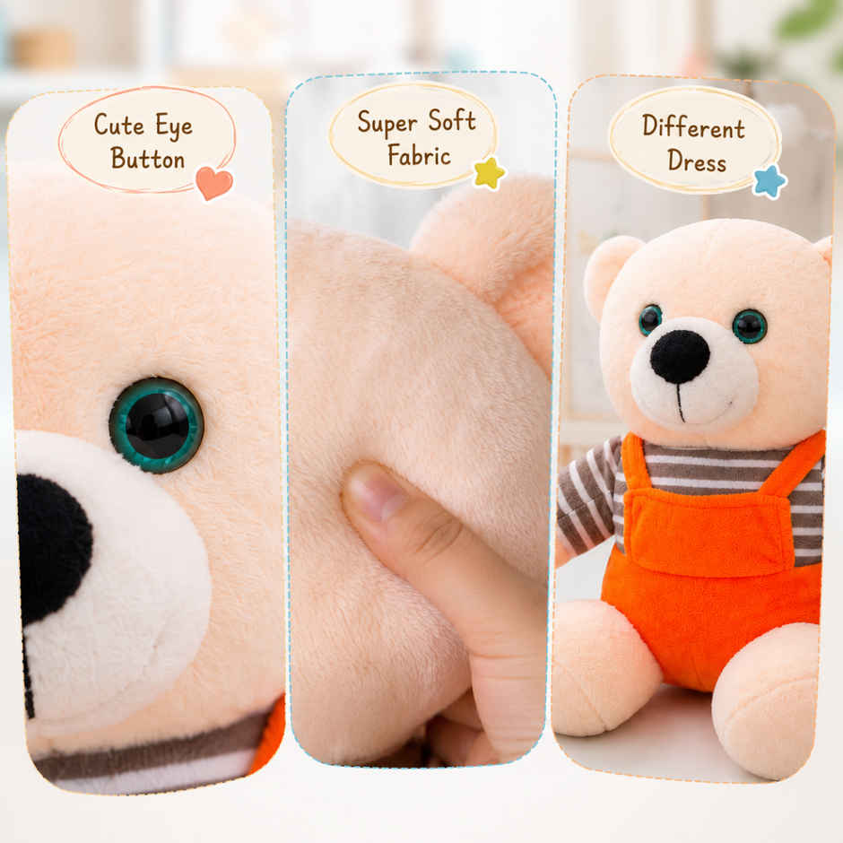 ToyTales PB Teddy Bear Soft Toy | Plushie Stuffed Animal Toys | Birthday Gift for Kids | 25cm