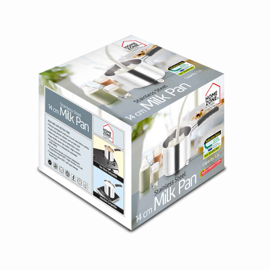 Home Zone-Stainless Steel Induction Bottom Milk Pan 14Cm