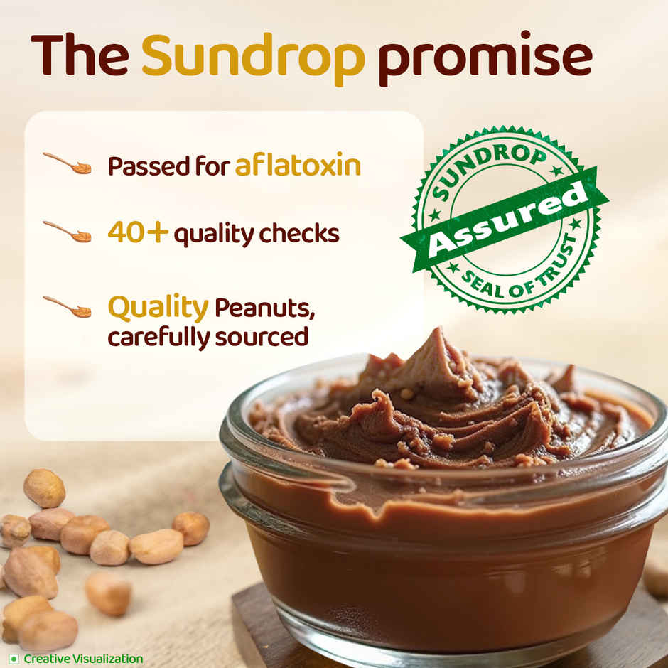Sundrop High Protein Peanut Butter, Whey Protein Added, Crunchy | Dark Chocolate | 30% Protein