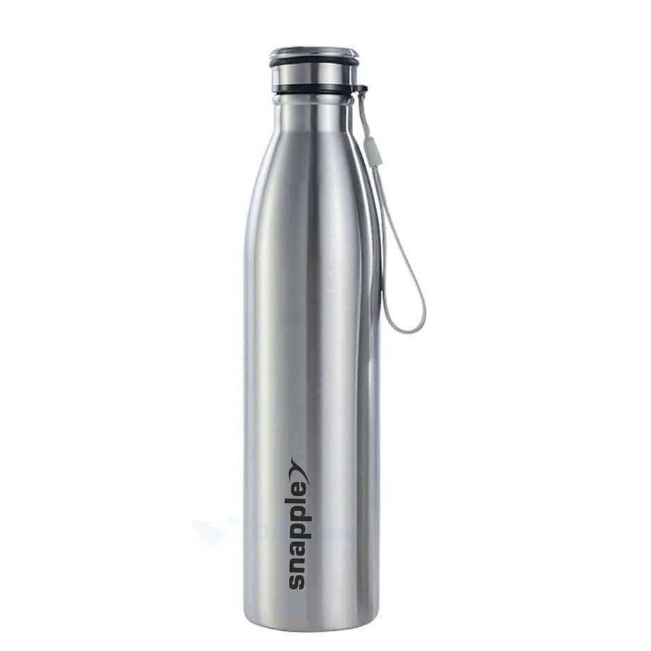 Snapple Stainless Steel Tag Water Bottle Single Wall Fridge Bottle | Silver | 1 L