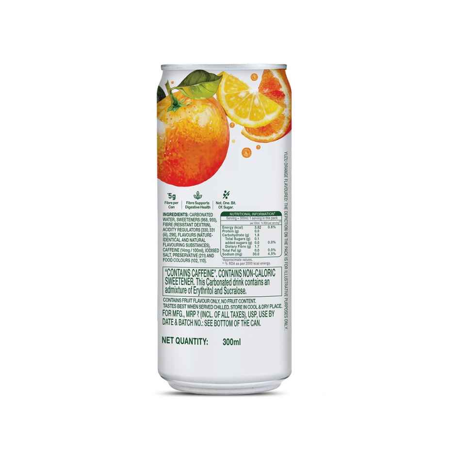Paper Boat Zero Prebiotic Soda Yuzu Orange, 5g Fibre, Caffeinated Sugar Free Cold Drink
