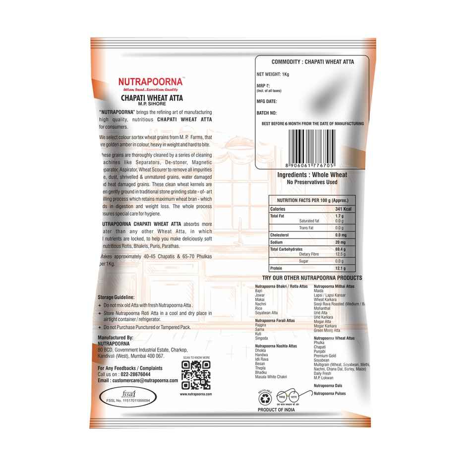 Nutrapoorna Chapati Wheat Atta