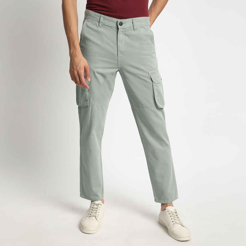 IVOC Men's Regular Fit Cargo Trousers | Grey - 34