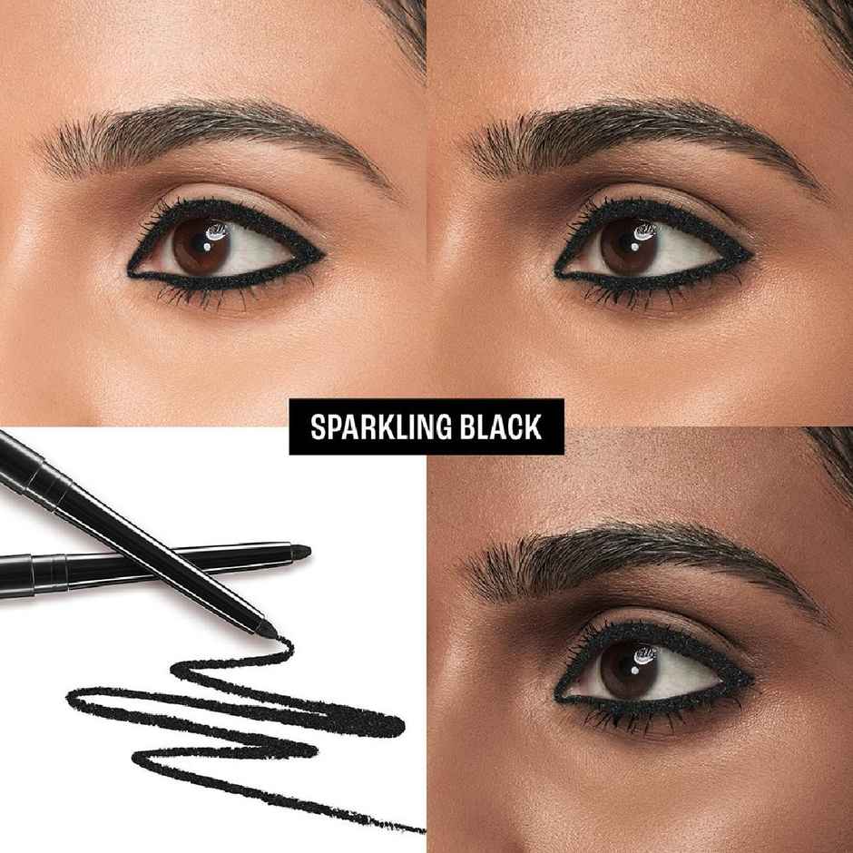 Lakme 9 to 5 Eyeconic Kajal, Waterproof, Smudgeproof, lasts 24 Hrs, Sparkling Black