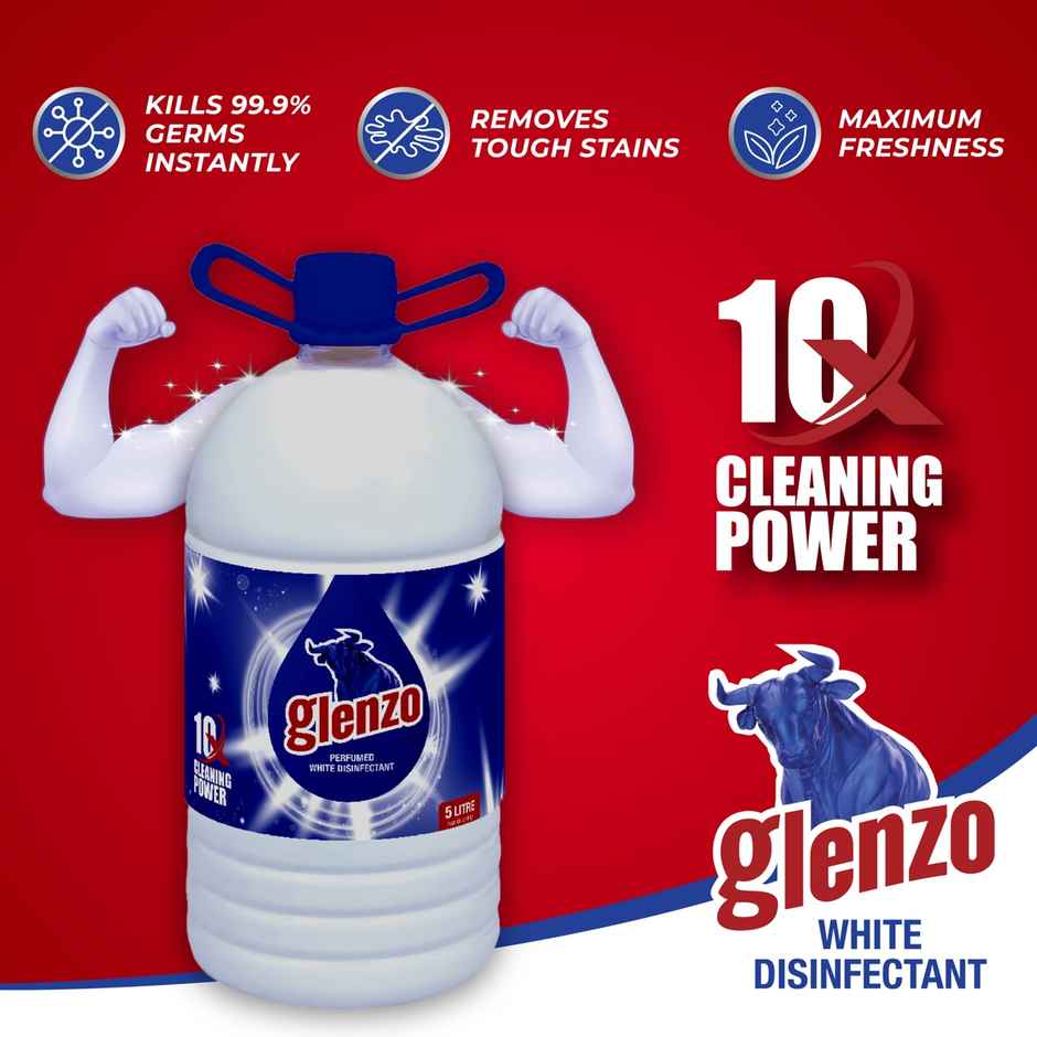 Glenzo WHite Disinfectant Phenyle Floor Cleaner