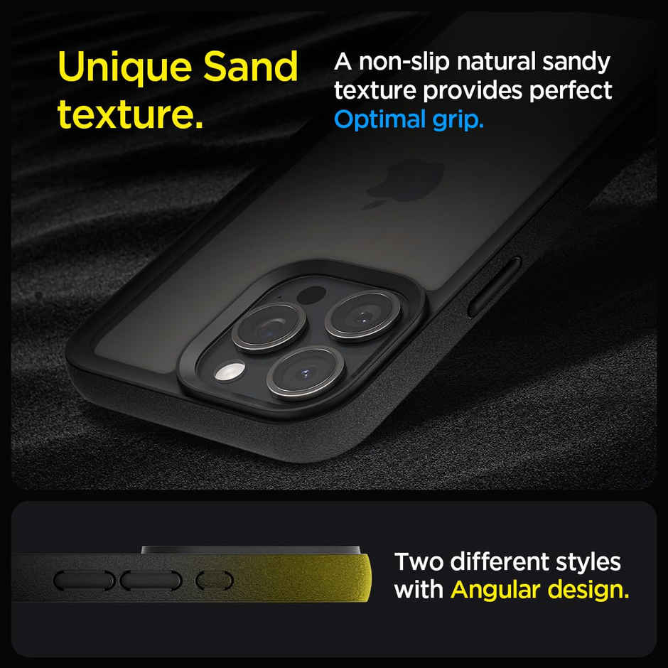 Spigen EssentialiPhone 15 Pro Spigen Essential Sand Crystal Matte Black