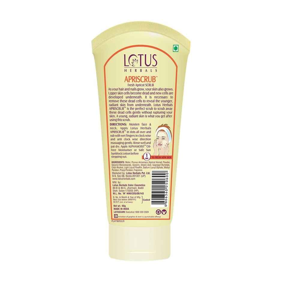 Lotus Herbals Apriscrub Fresh Apricot Scrub Natural Exfoliating Face Scrub For All Skin Types