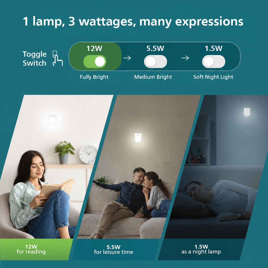 Philips Multi Wattage LED Bulb | 12 W | 6500 K | B22