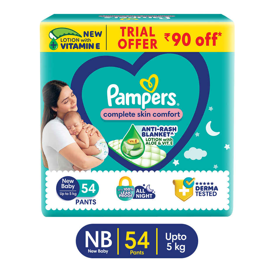 Pampers All Round Protection Diapers | Pant Style | New Born | 37 pcs