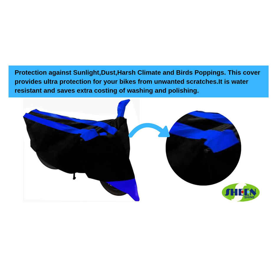 Sheen SBCBLUE18 Waterproof Two Wheeler Cover for Hero (Splendor Plus, Black, Blue)