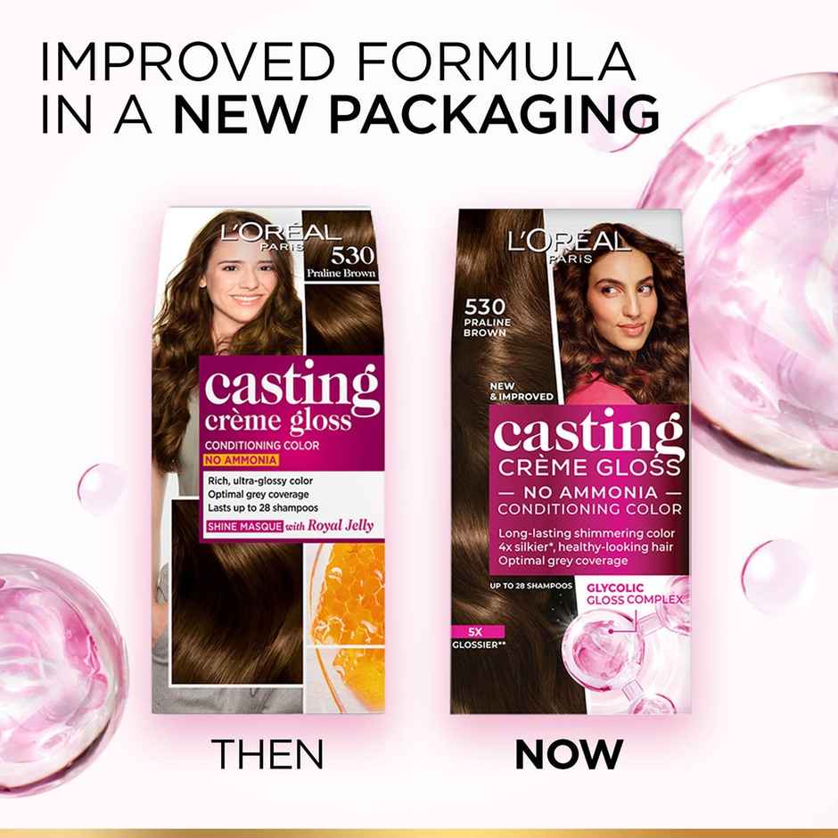 L'Oreal Paris Casting Creme Gloss Hair Color, 530 Praline Brown