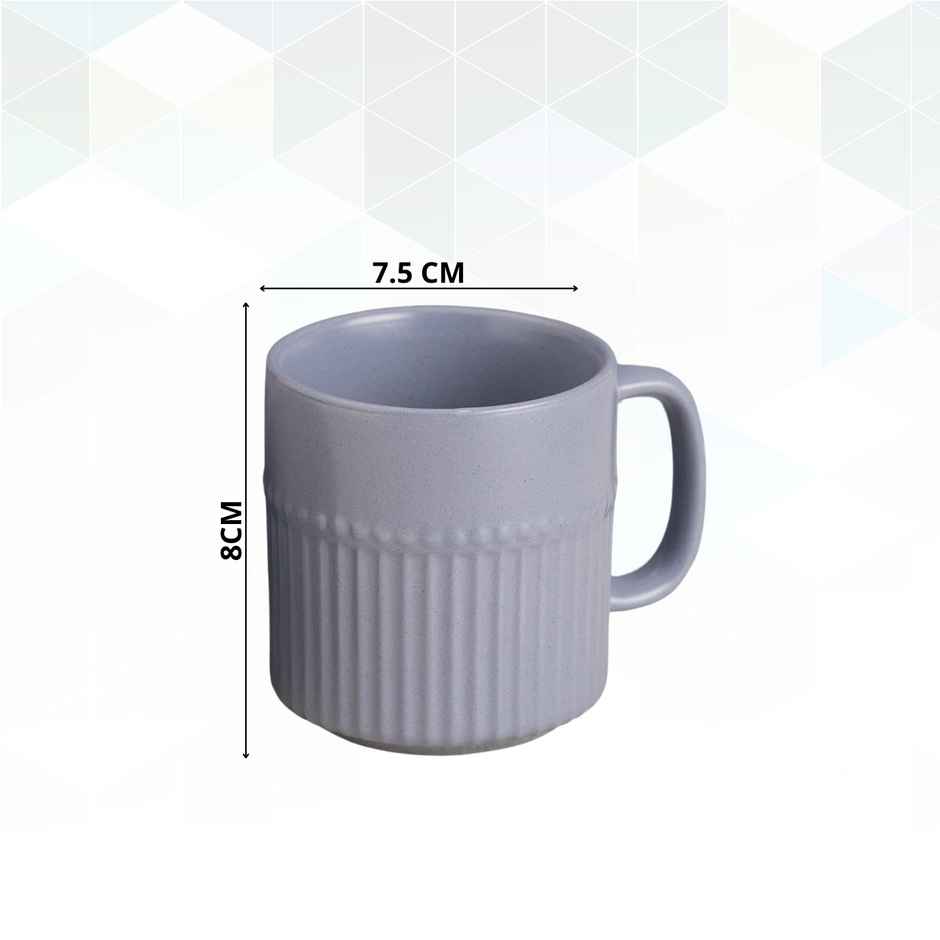 Clay Craft Fine Ceramic Crimson Blue Coffee Mug Set Of 6 | Cups For Tea and Coffee