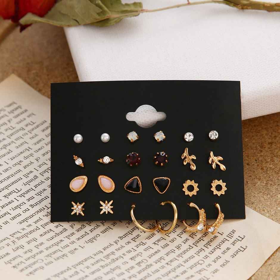 Fashion Frill Women's Stackable Earings Gold Regular