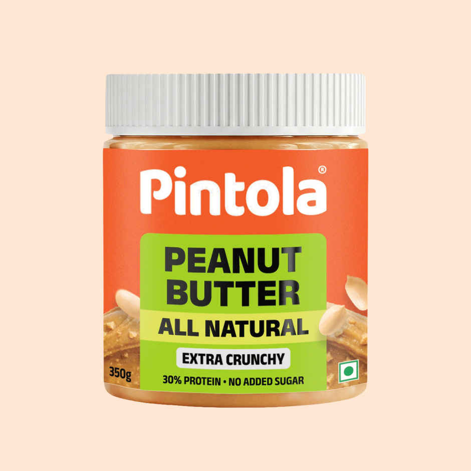 Pintola All Natural Peanut Butter, Extra Crunchy, Unsweetened, 30g Protein