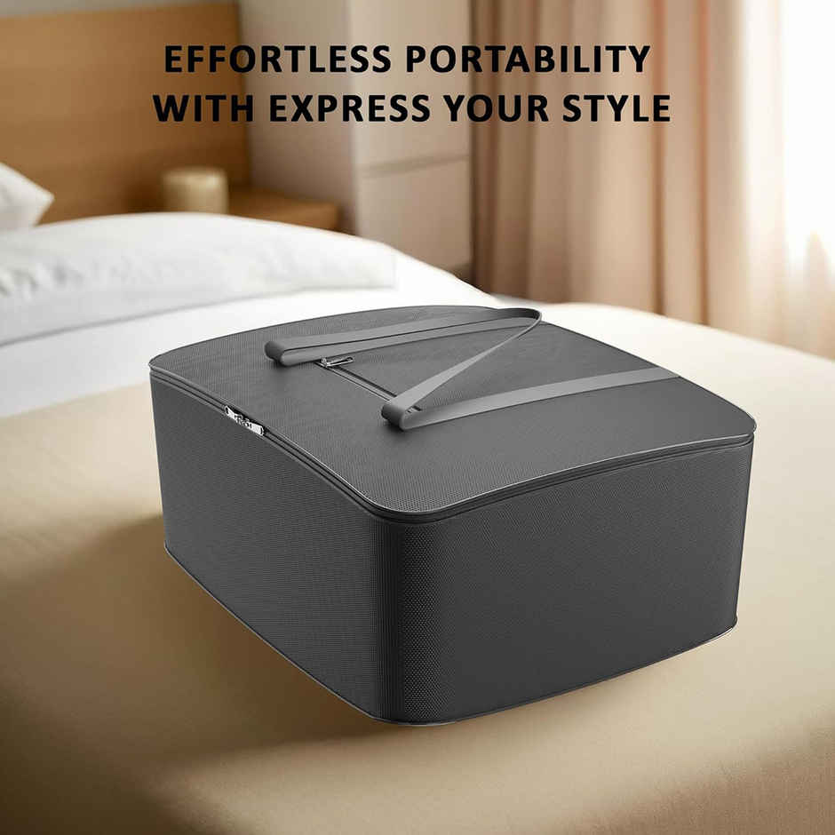 Kuber Industries Rexine Underbed Storage Bag | Clothes Organizer for Blanket & Comforters | Grey