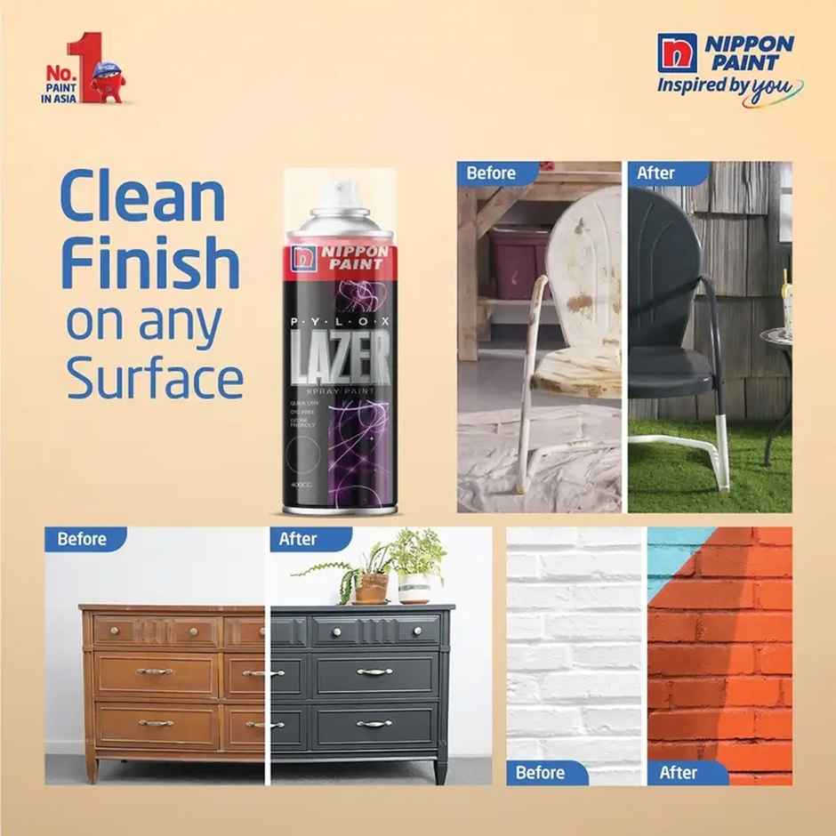 Nippon Pylox Spray Paint | Golden Yellow | Fast-Drying & High Gloss