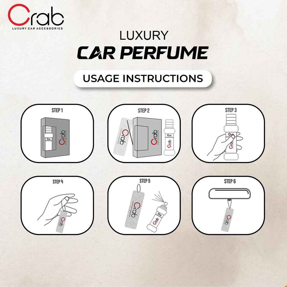 Crab Premium Aura Fragrance Spray | Long-Lasting Car Perfume Freshener for Home, Office & Vehicles