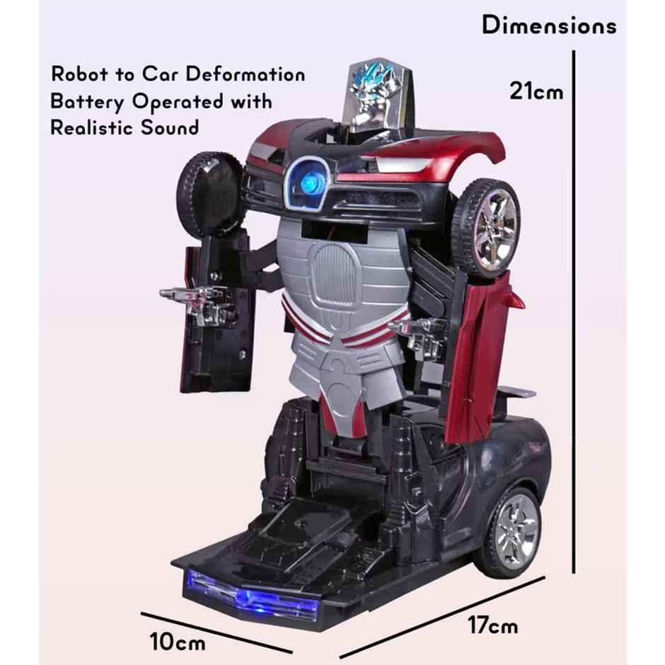 Fablue Transforming Robot Racing Car Toy For Kids - Multicolor