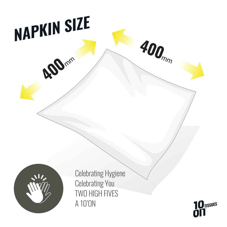 10On 2 Ply Extra Large Tissue Napkins | 40x40 cm