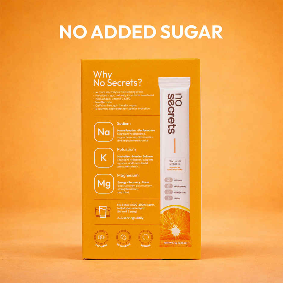 No Secrets Perfect Hydration Duo Electrolytes & Antioxidants Orange Fresh