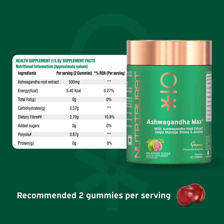Nutriburst Ashwagandha Max Gummies For Stress Management