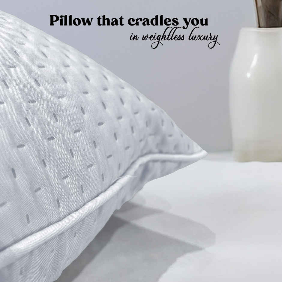 Sassoon Laika Microfiber Quilted Pillow (Blue)