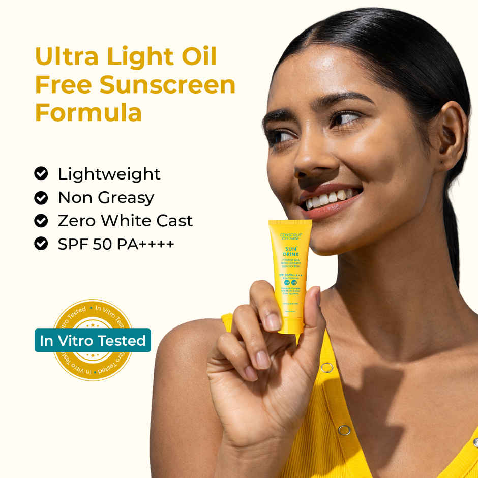 Conscious Chemist Sun Drink Hybrid Lightweight Gel Sunscreen SPF 50 PA++++ UVA/UVB With Ceramides