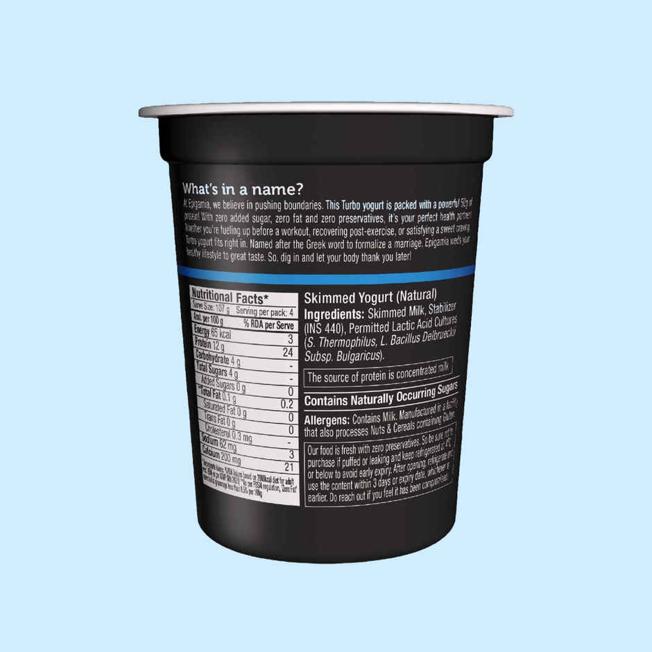 Epigamia 50 G Protein Turbo Yogurt, Natural
