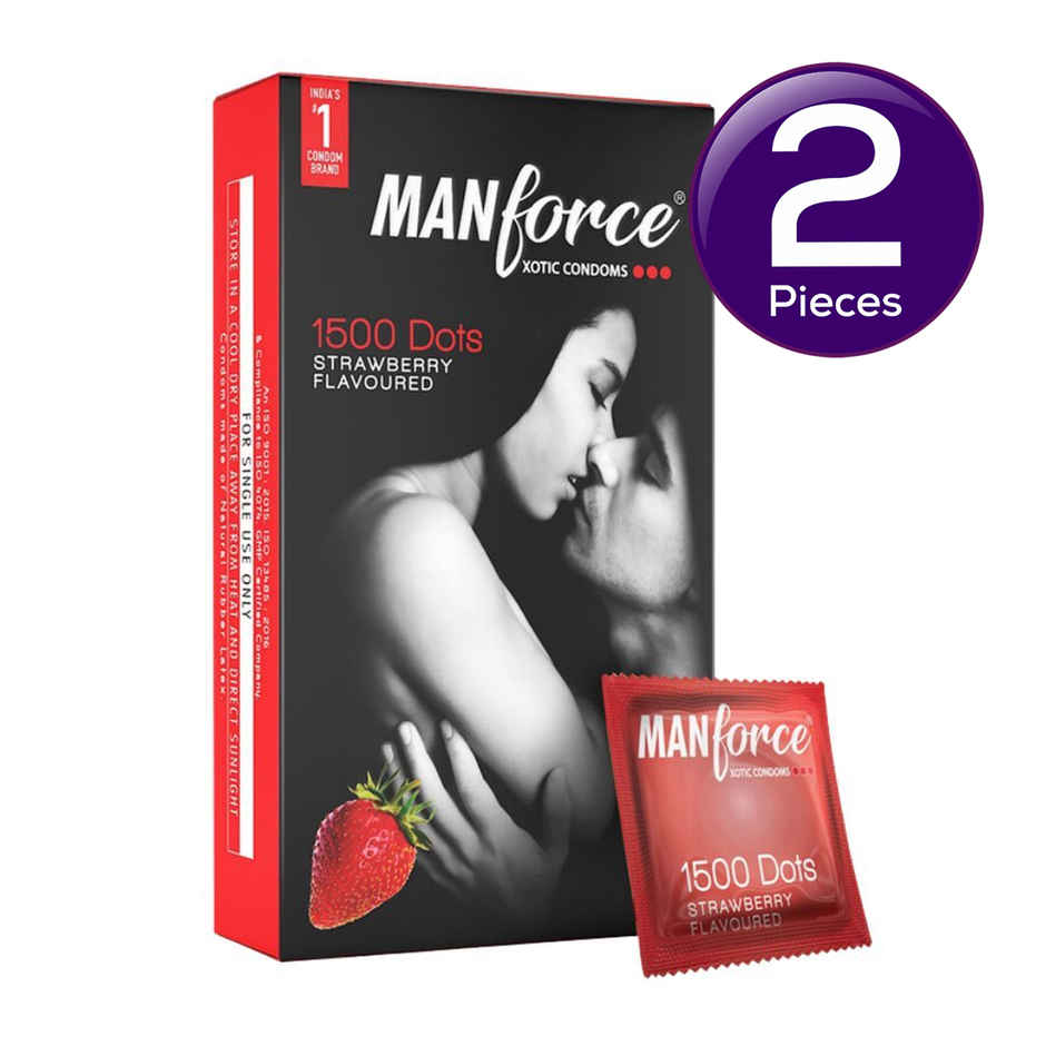 Manforce Xotic Extra Dotted Strawberry Flavoured Condoms Combo