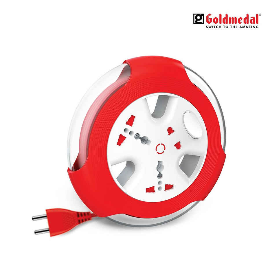 Gold Medal Krysta 2 Pin Heavy-Duty 5-Meter Cable Extension Cord|Master Switch with Indicator|Universal Sockets | Ultra-Smooth Rotation Extension Board for Home & Office Combo 