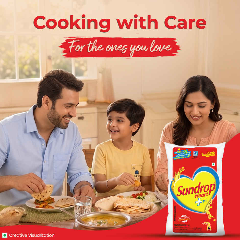 Sundrop Heart Plus|  Helps Reduce Cholesterol | Refined Rice Bran & Corn Oil