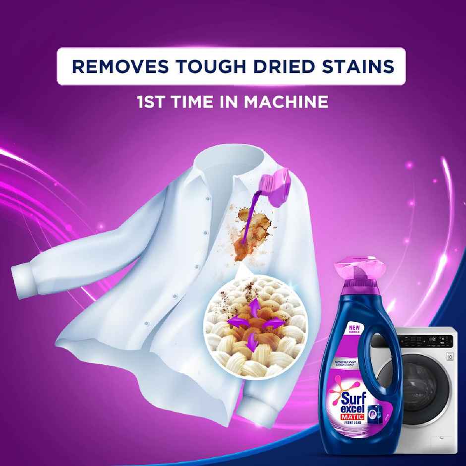 Surf Excel Matic Front Load Detergent Liquid | Pouch (5L) & Comfort Perfume Deluxe Passion (1.8L) Combo