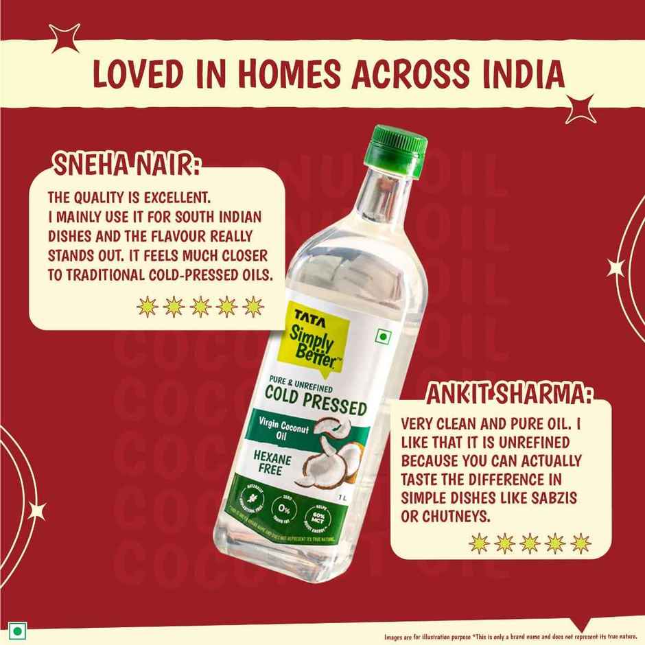 Tata Simply Better Virgin Coconut Cold Pressed Oil | Pure & Unrefined Oil