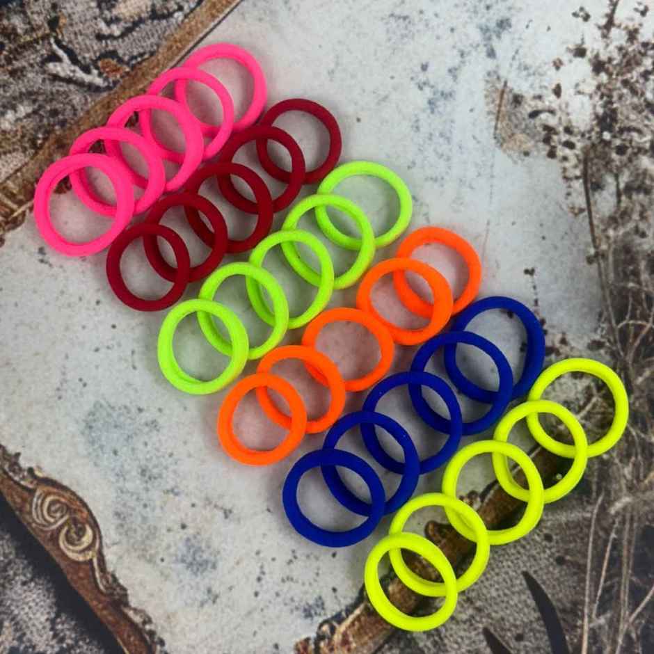 The Opal Factory Hair Accessories | Elastic Bands for Girls | Set of 30 | Small | Neon Multi