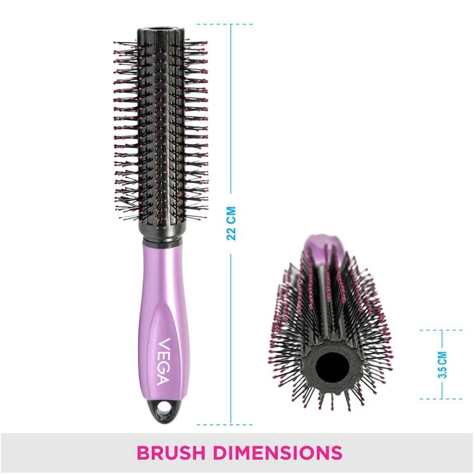 VEGA Round Hair Brush With Cleaning Comb for Men and Women |E18-RB
